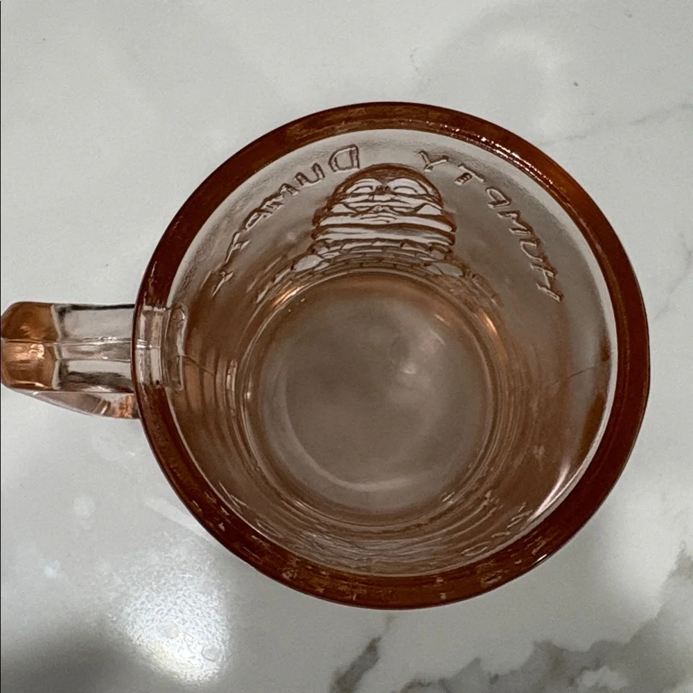 Vintage Pink Depression Glass Tom Tom & Humpty Dumpty Mug Federal‎ 1930s